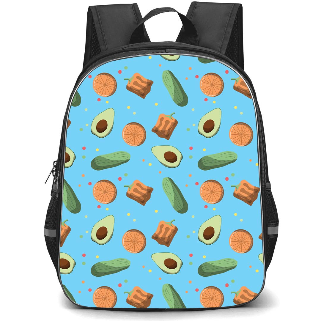 Food Pattern School Backpack StudentPack - Hand Drawn World Food Safety Day Pattern Art Poster