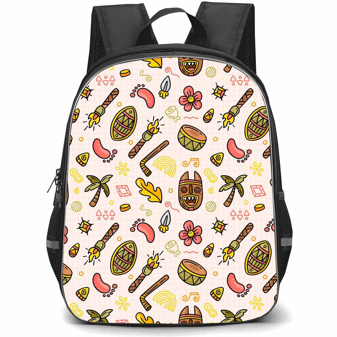 Food Pattern School Backpack StudentPack - Hand Drawn African Pattern Art Poster