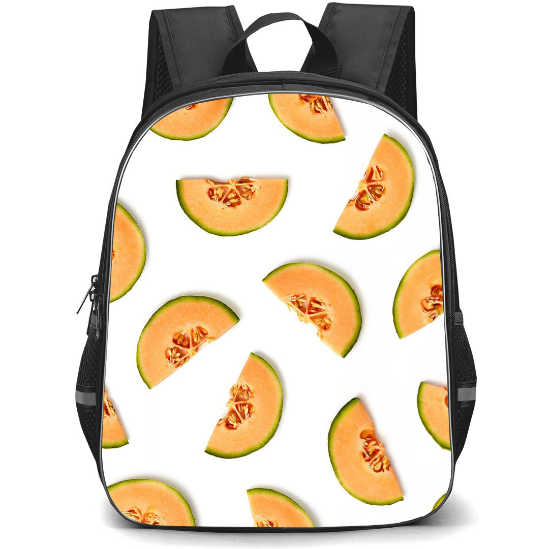 Food Pattern School Backpack StudentPack - Sliced Melon Pattern Art On White Background