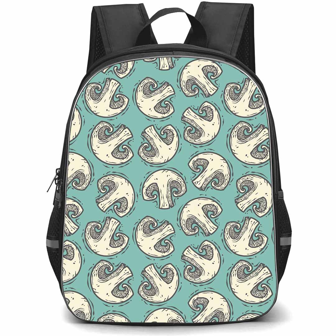Food Pattern School Backpack StudentPack - Champignon Mushroom Pattern Art Poster