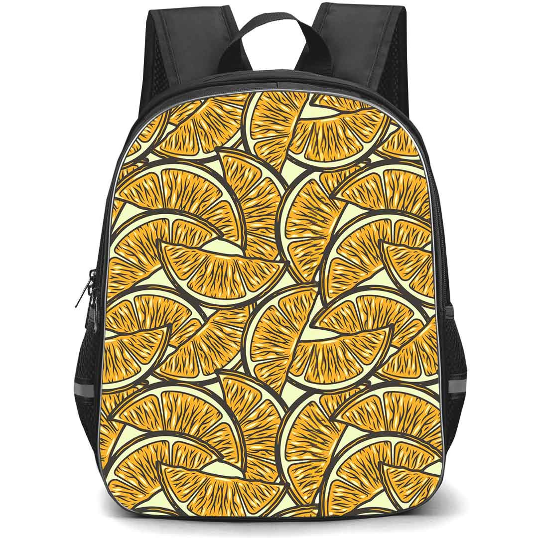 Food Pattern School Backpack StudentPack - Sliced Orange Illustration Pattern Art Poster