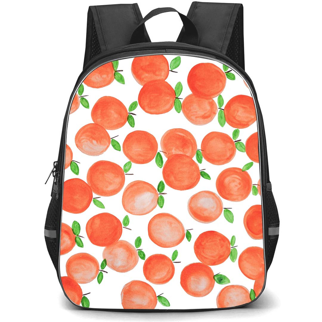 Food Pattern School Backpack StudentPack - Peach Water Color Pattern Art On White Background