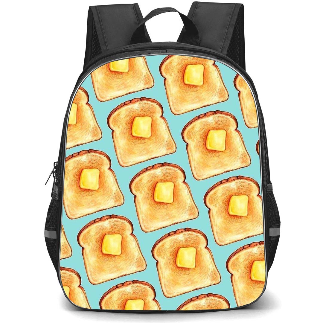 Food Pattern School Backpack StudentPack - Pattern Art On Cyan Background