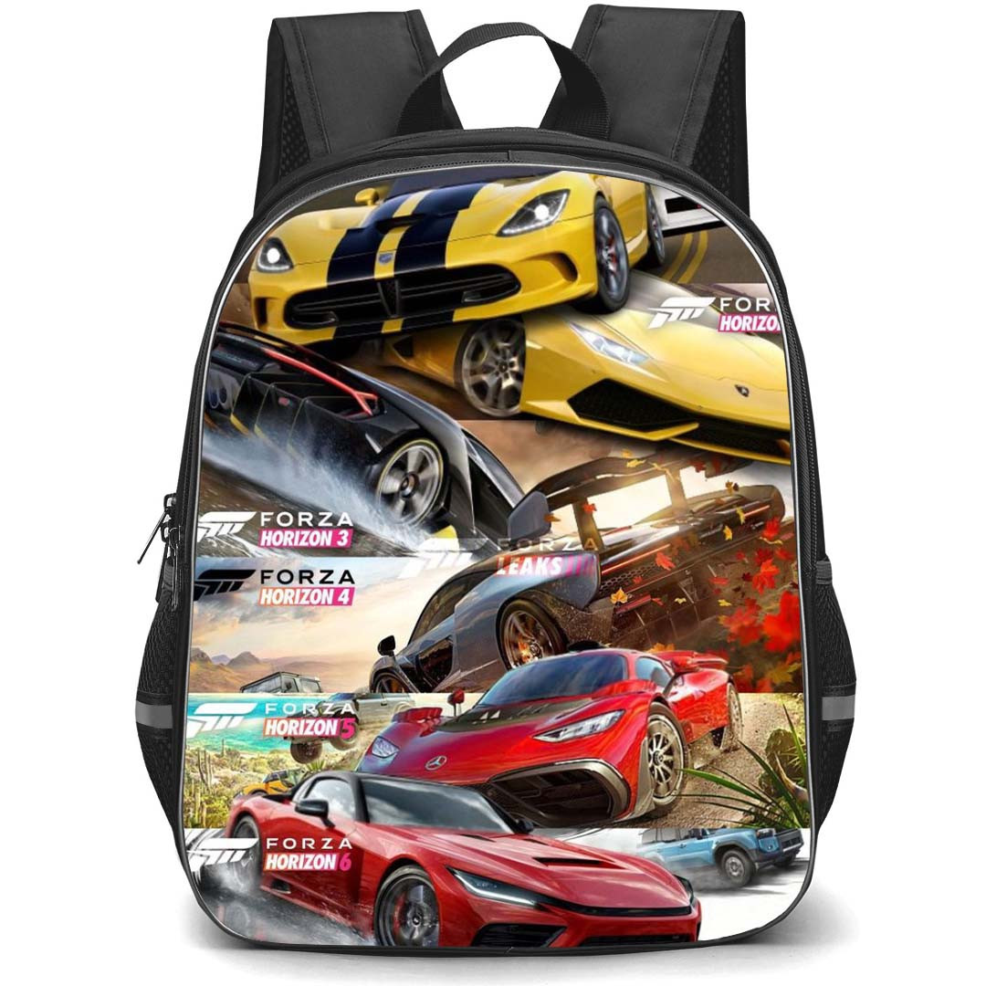 Forza Horizon Backpack School Bag StudentPack - Forza Horizon Game Cover Banner Collage