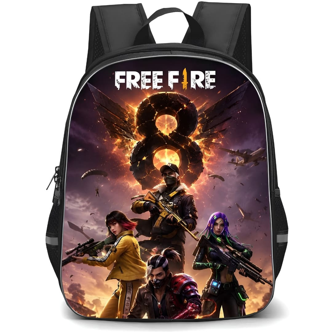 Free Fire Backpack School Bag StudentPack - Free Fire 8th Anniversary Poster