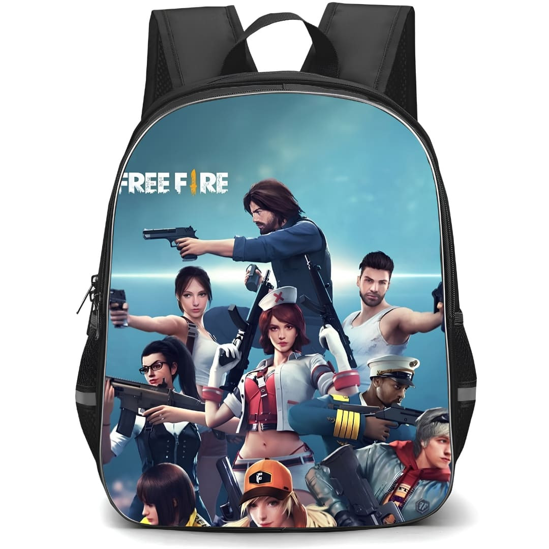 Free Fire Backpack School Bag StudentPack - Free Fire Characters Gun Fierce Portrait Poster