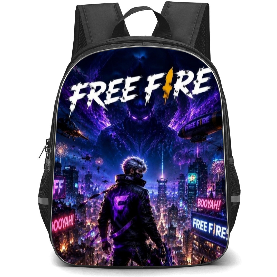 Free Fire Backpack School Bag StudentPack - Free Fire Night City Game Poster