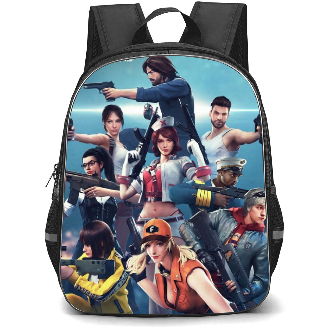 Free Fire Backpack StudentPack - Characters Guns Pointing