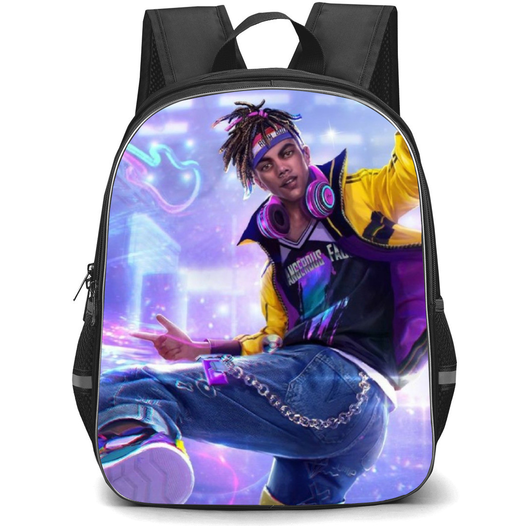 Free Fire D-Bee Backpack StudentPack - D-Bee Dancing City Lights Background