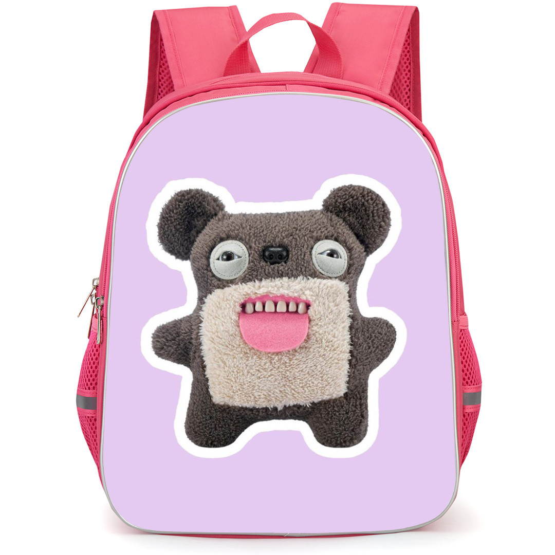 Fuggler Scarescome Square Bear Backpack StudentPack - Scarescome Square Bear Portrait Sticker Purple Background