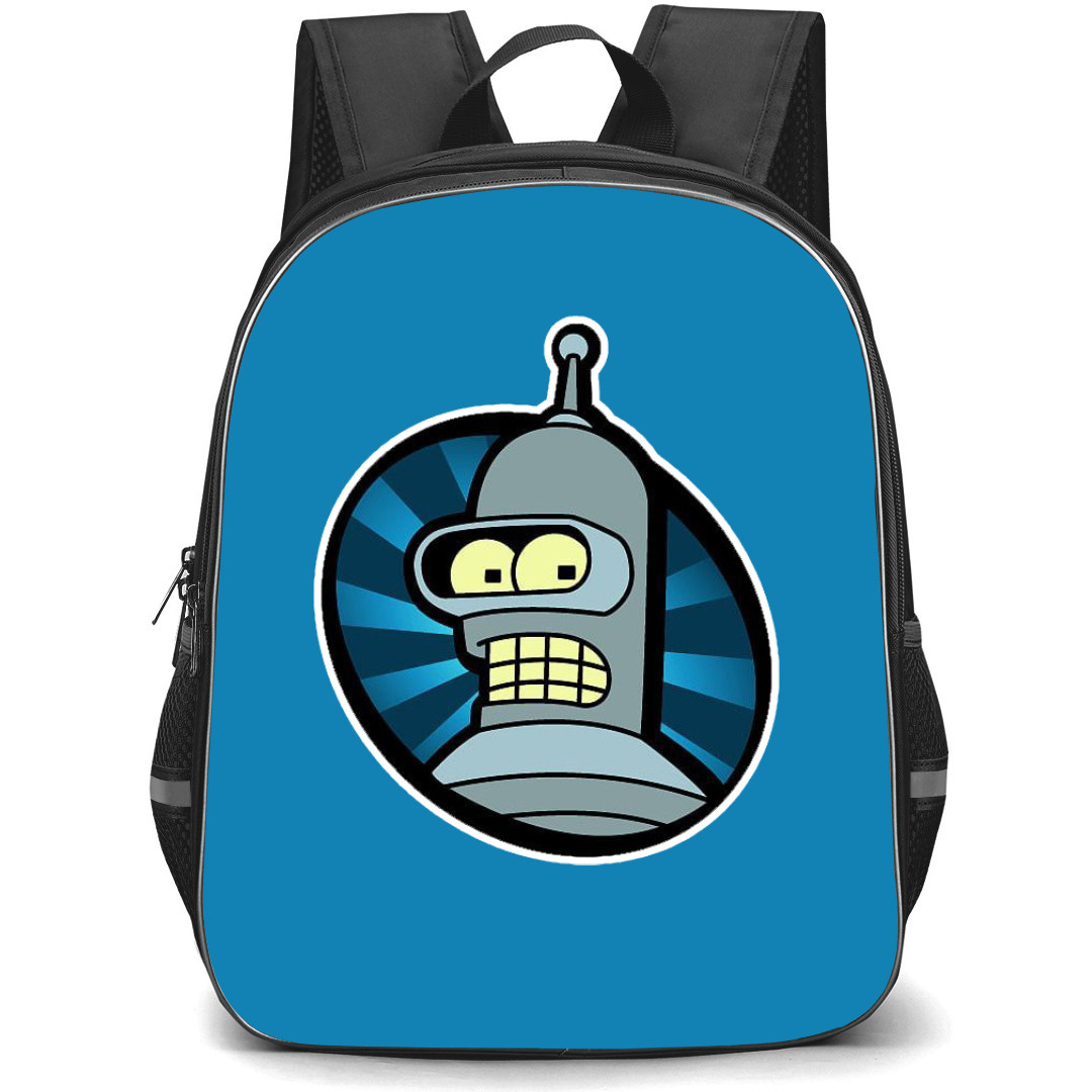 Futurama Bender Backpack StudentPack - Bender Avatar Fierce Blue Stripe Sticker