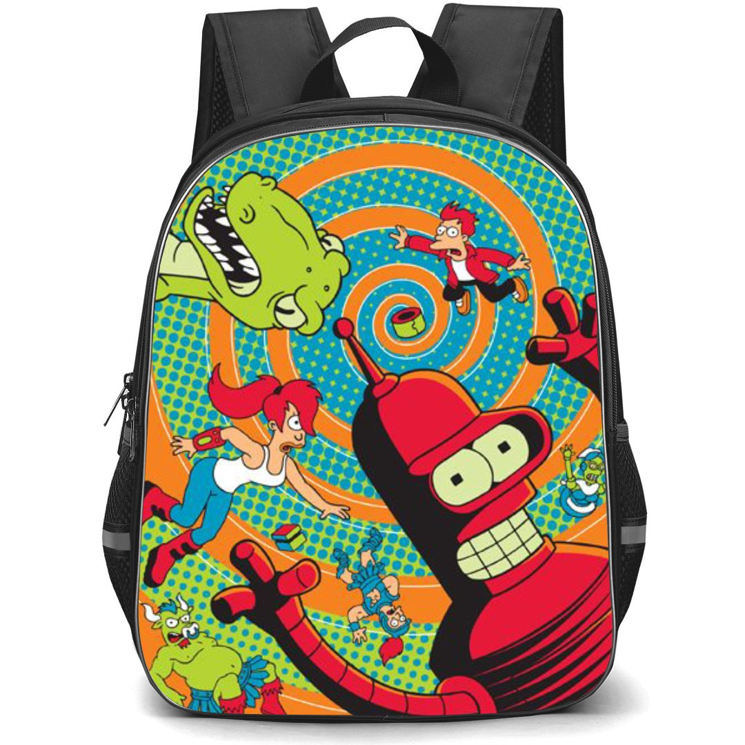 Futurama Backpack StudentPack - Characters Falling Spiral Retro Poster
