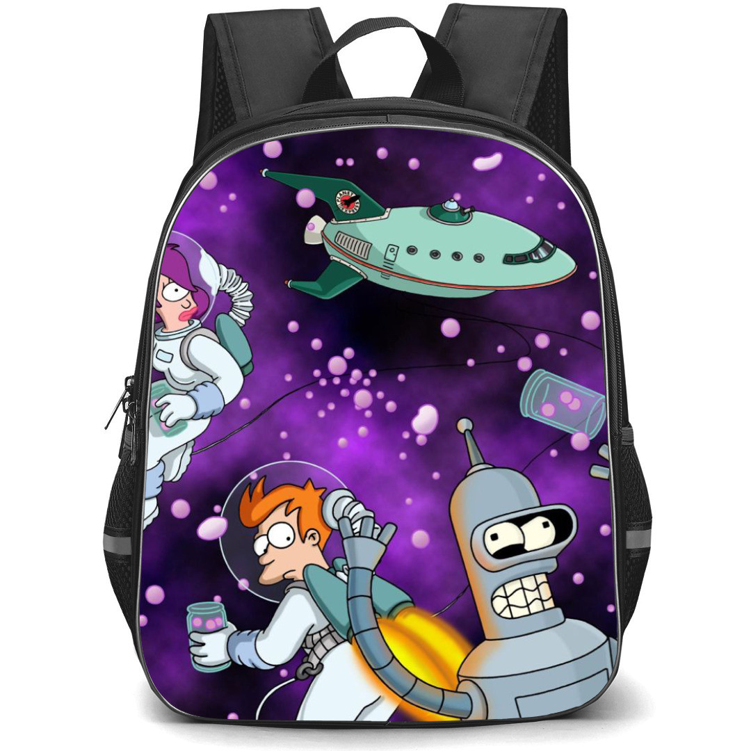 Futurama Backpack StudentPack - Characters Floating In Space Cartoon Art