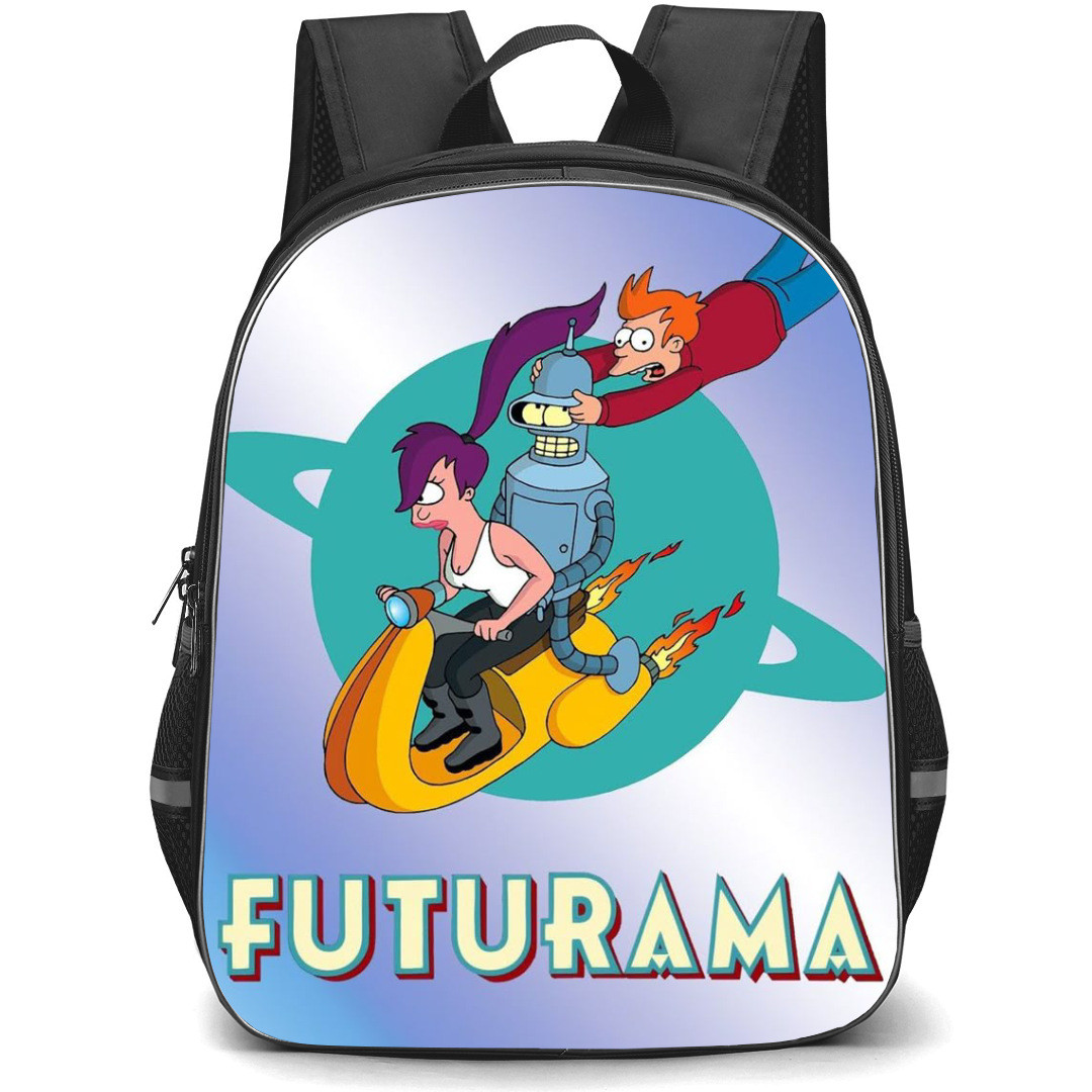 Futurama Backpack StudentPack - Characters Ride Flying Scooter Series Poster