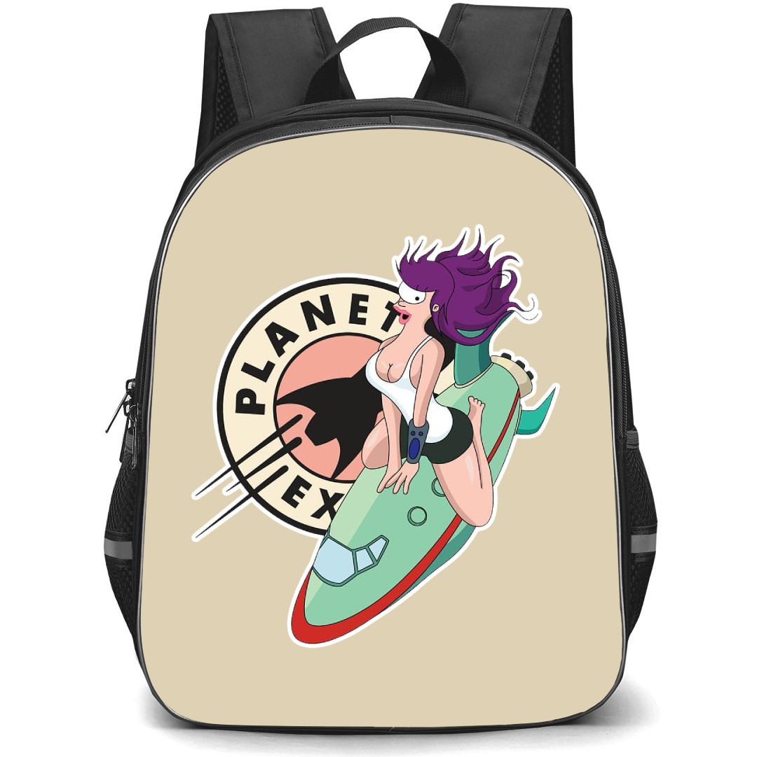 Futurama Leela Backpack StudentPack - Leela Ride Spaceship Cartoon Art