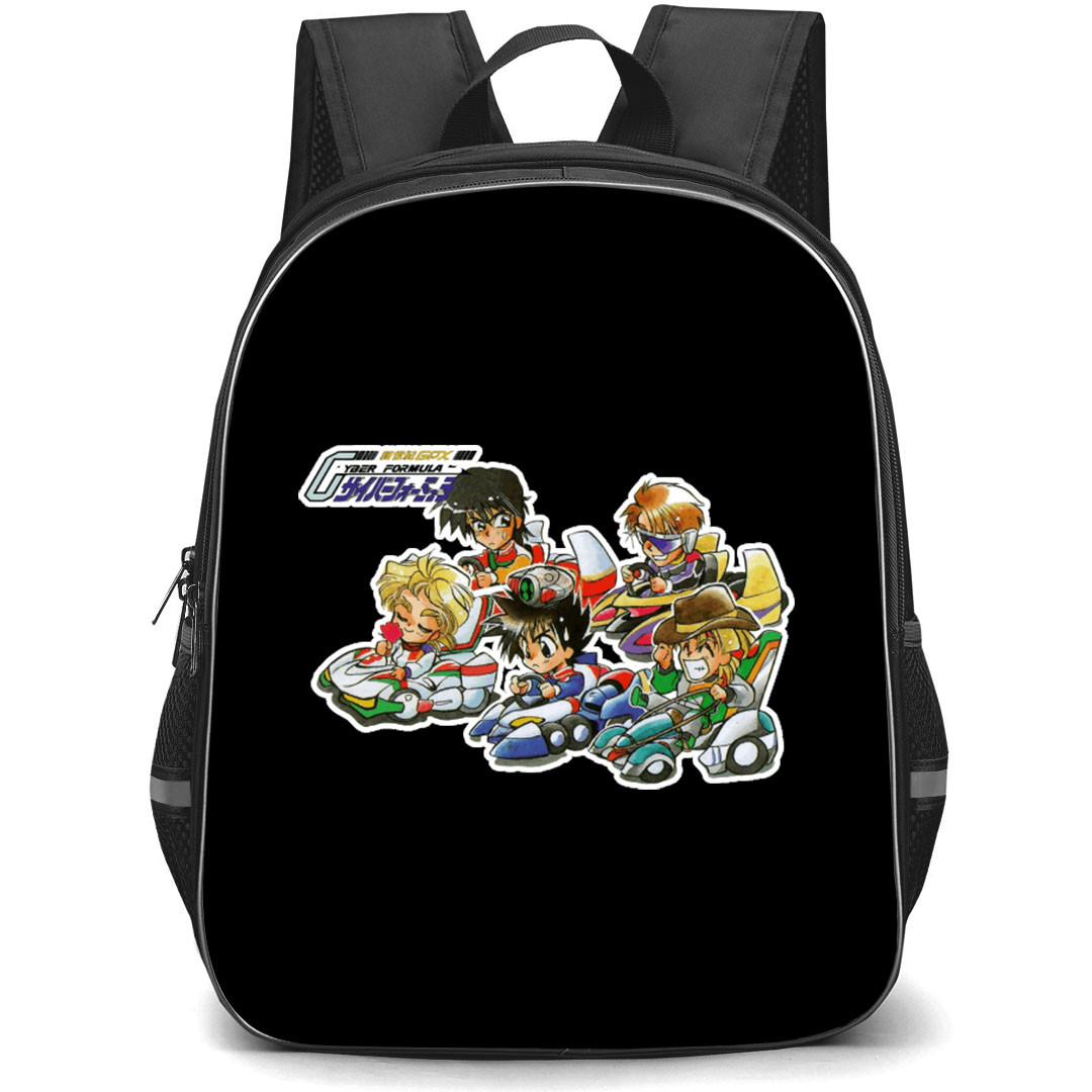 Future GPX Cyber Formula Backpack School Bag StudentPack - Future GPX Cyber Formula Characters Chibi Race Sticker