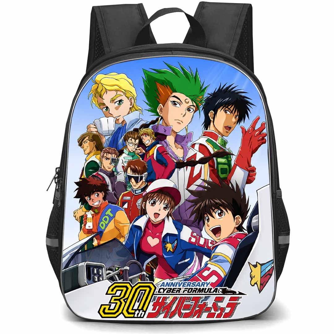 Future GPX Cyber Formula Backpack School Bag StudentPack - Future GPX Cyber Formula Characters Happy Smiling Series Poster