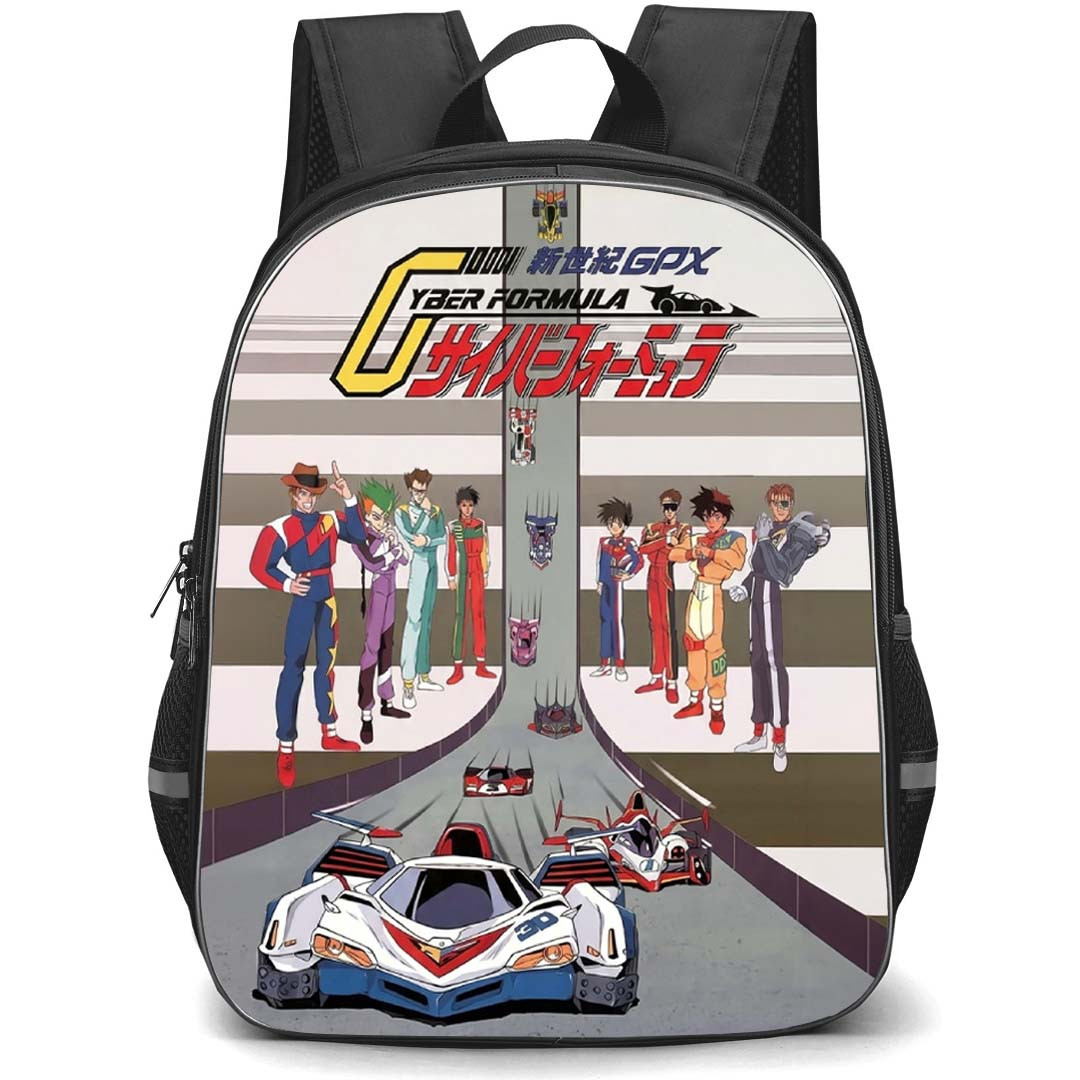 Future GPX Cyber Formula Backpack School Bag StudentPack - Future GPX Cyber Formula Characters Race Lineup Series Poster