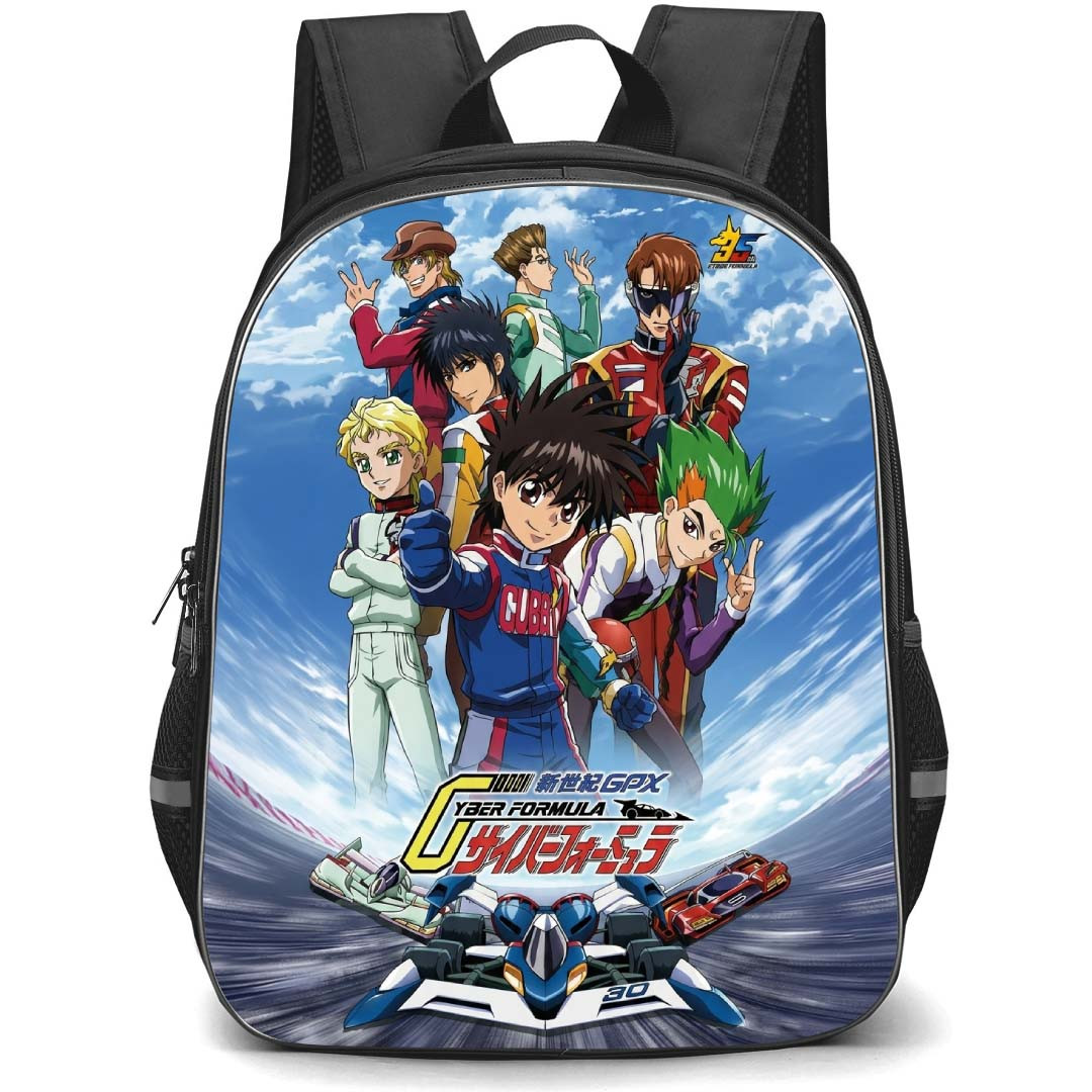 Future GPX Cyber Formula Backpack School Bag StudentPack - Future GPX Cyber Formula Characters Signature Pose Series Poster
