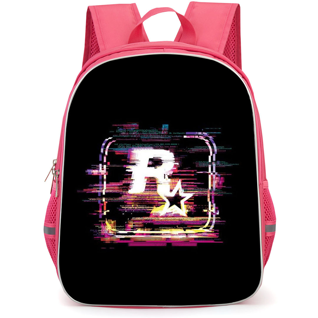 Grand Theft Auto Backpack StudentPack - Rockstar Games Logo On Black Background