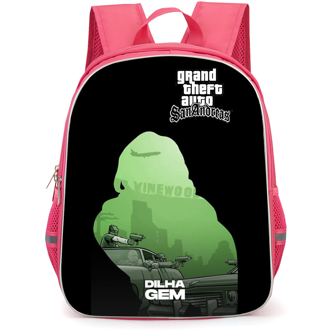 Grand Theft Auto Backpack StudentPack - Grand Theft Auto San Andreas Action Poster Green Black