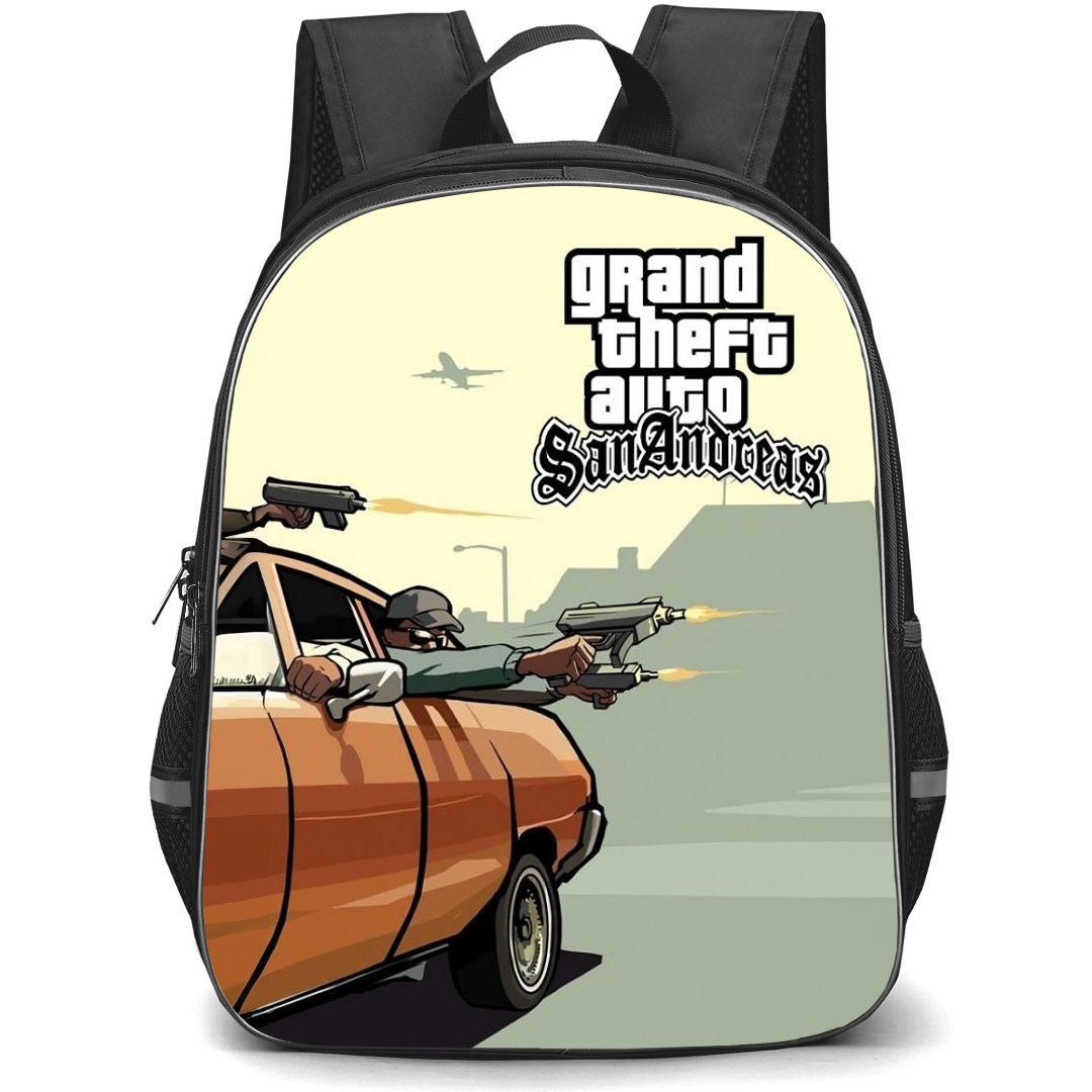 Grand Theft Auto Backpack StudentPack - Grand Theft Auto San Andreas Firing From Car Poster