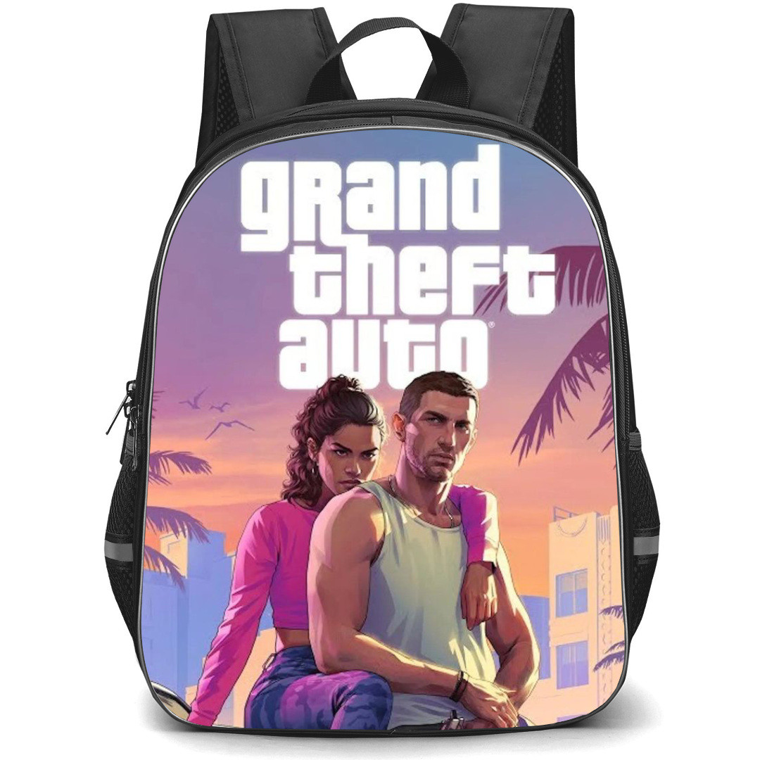 GTA VI Backpack StudentPack - Couple Sitting on the Hood