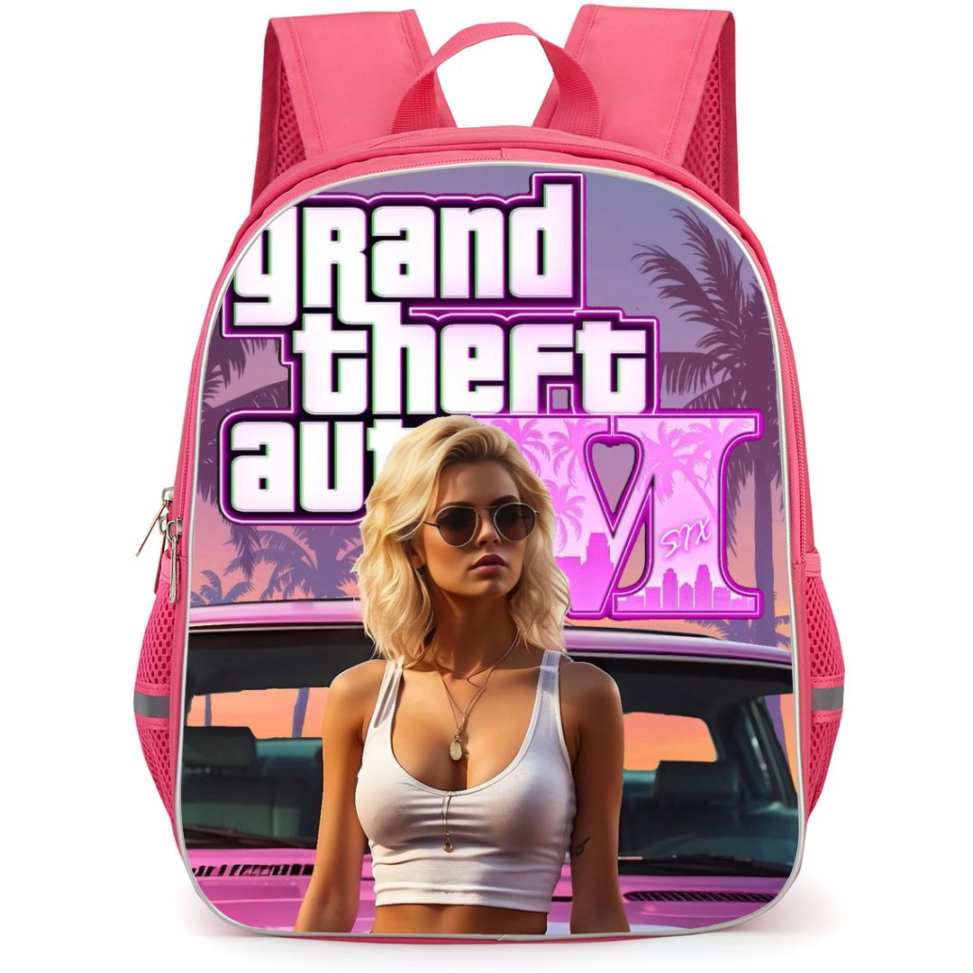 GTA VI Backpack StudentPack - Girl Sitting on the Hood