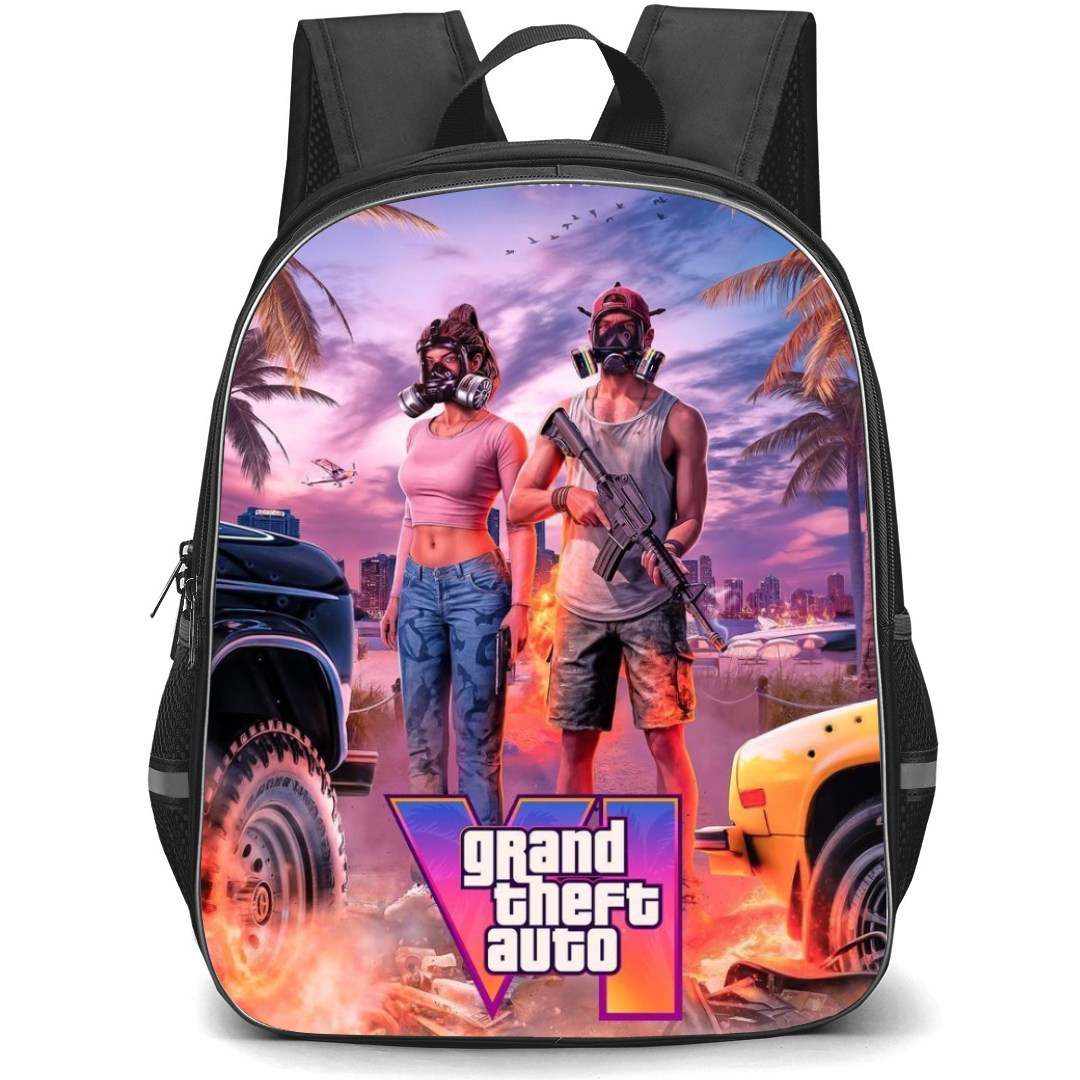 GTA VI Backpack StudentPack - Masked Man and Woman