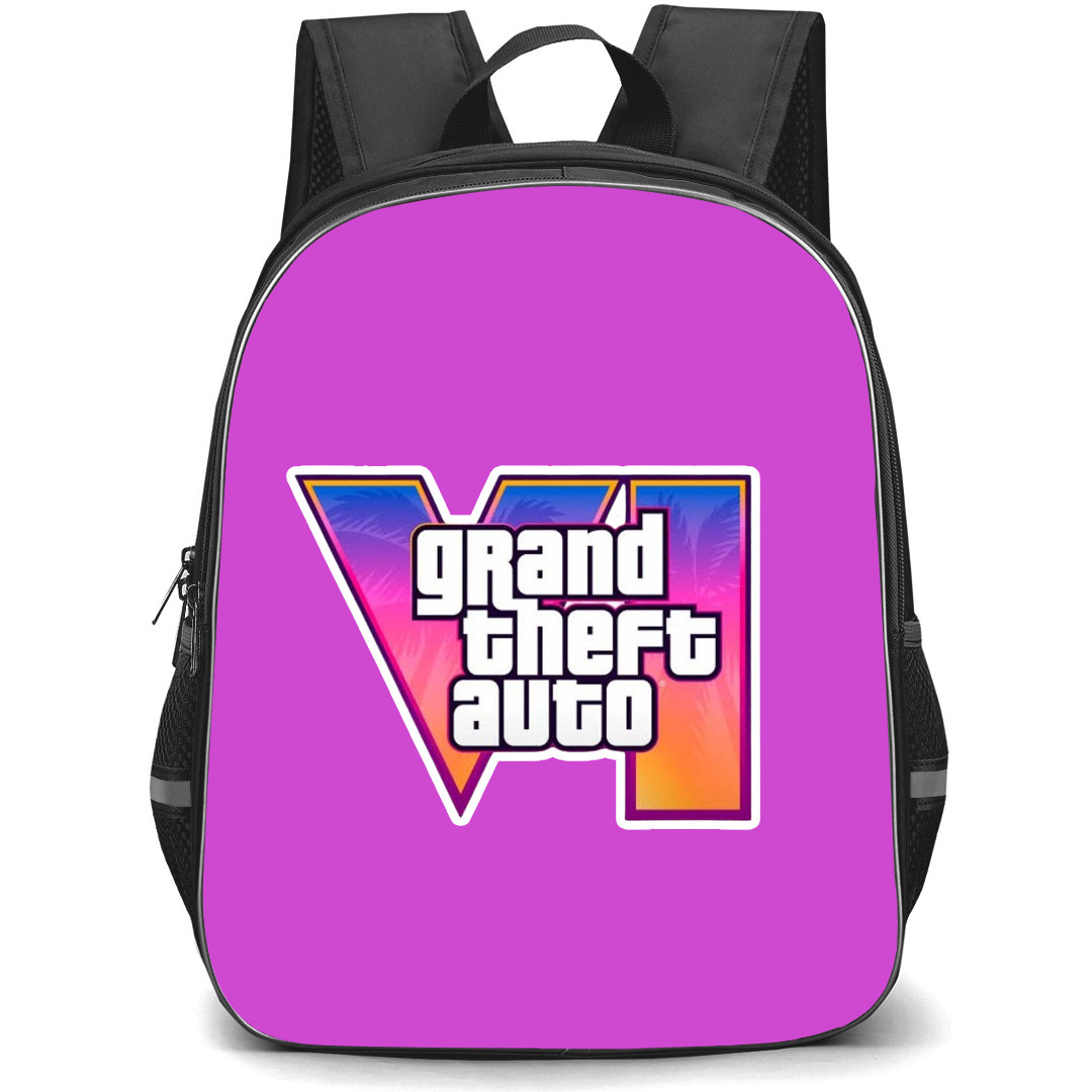 GTA VI Backpack StudentPack - Sticker Art Text Logo Foreground