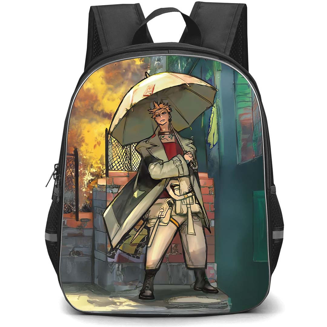 Gachiakuta Enjin Backpack StudentPack - Gachiakuta Enjin Holding Umbrella Painting Poster