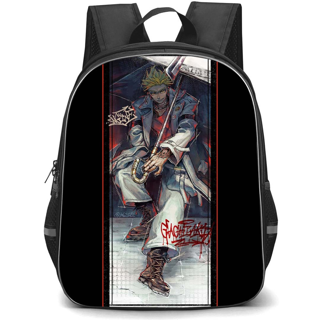 Gachiakuta Enjin Backpack StudentPack - Gachiakuta Enjin Holding Umbrella Sitting Anime Art Poster
