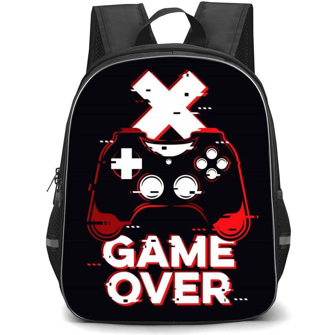 Gamer Backpack StudentPack - Game Over White X Red Controller