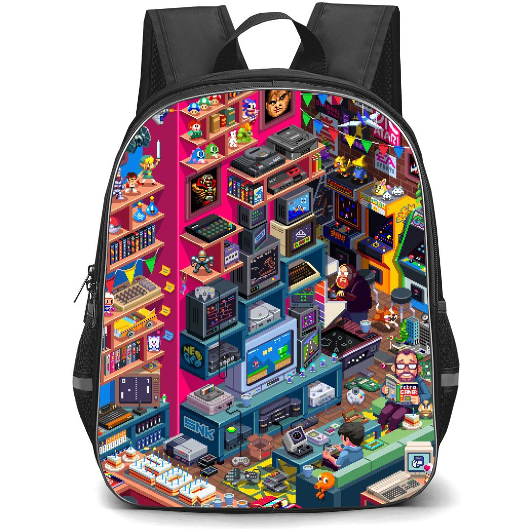 Gamer Backpack StudentPack - Gamer Room Pixel Art