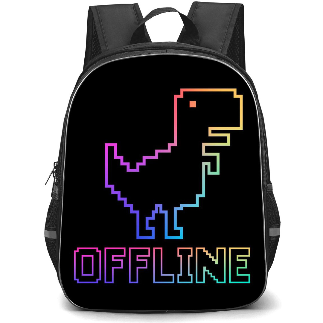 Gamer Backpack StudentPack - Off Line Dinosour Pixel