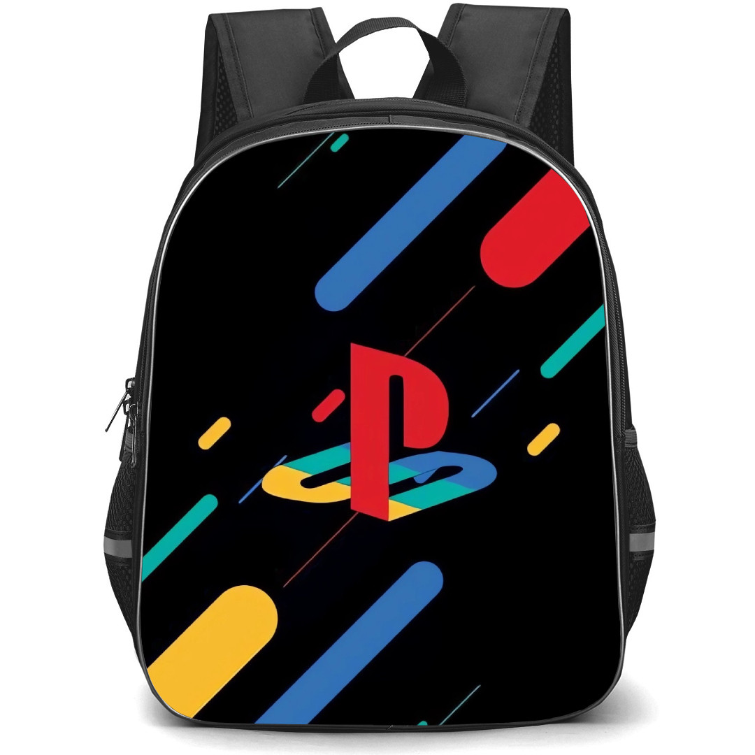 Gamer Backpack StudentPack - PlayStation Logo Blue Red Yellow Green Stripes