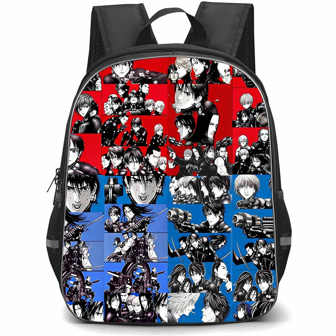 Gantz Backpack School Bag StudentPack - Gantz Characters Red And Blue Portrait Collage