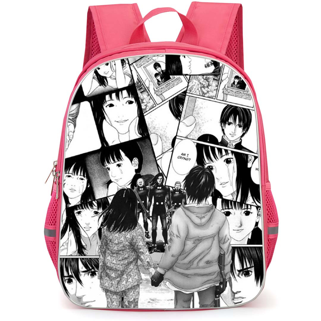 Gantz Backpack School Bag StudentPack - Gantz Kei Kurono And Tae Kojima Holding Hands Collage Poster