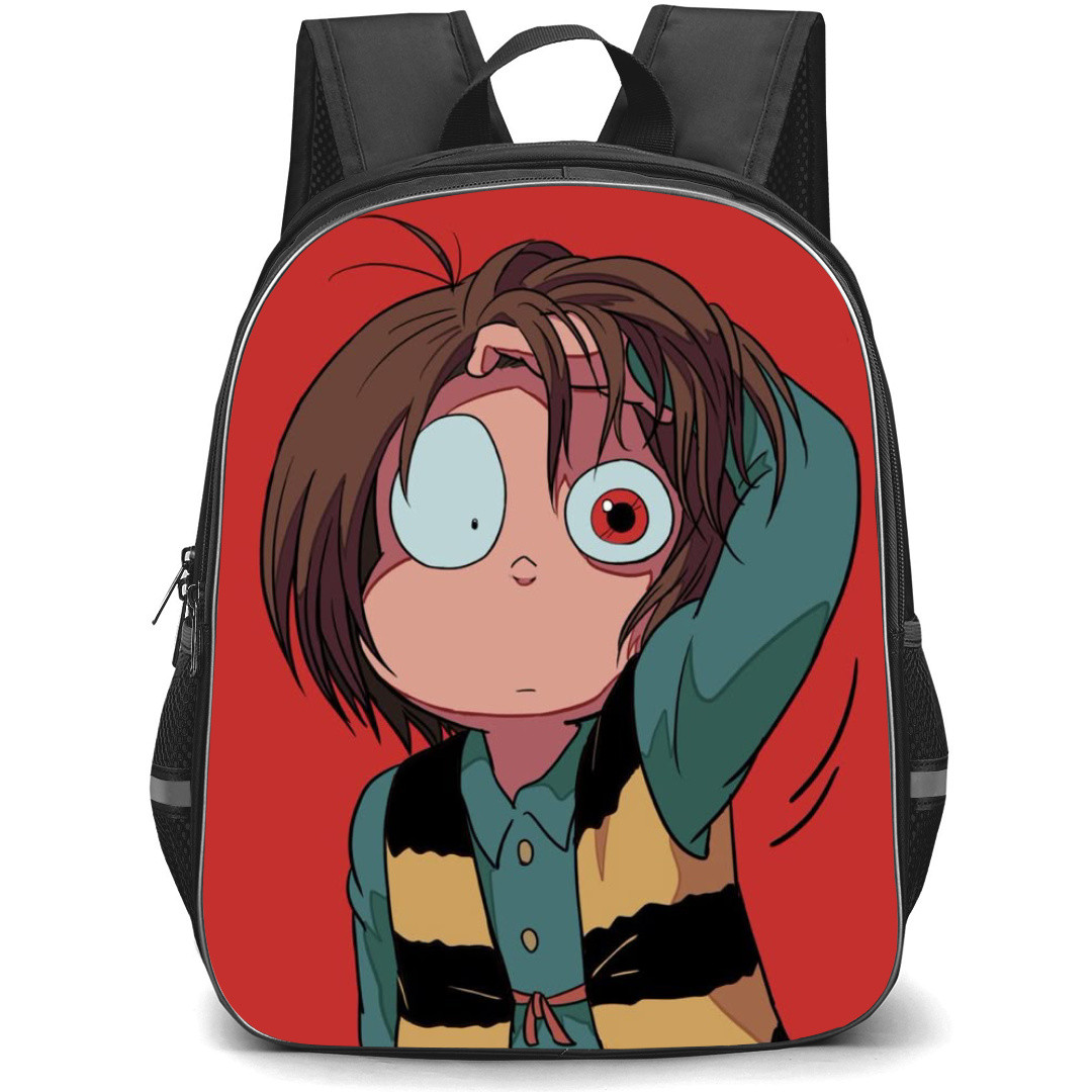 Gegege No Kitaro Kitaro Backpack School Bag StudentPack - Kitaro Head Scratch Portrait In Red Background