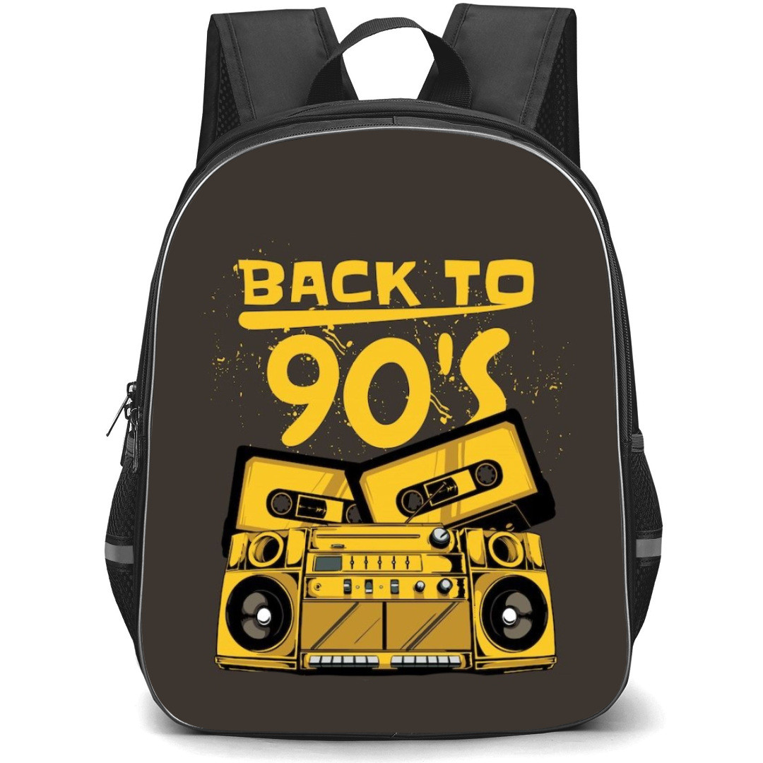 90s Backpack Student Pack - Back To 90s Black And Yellow Art
