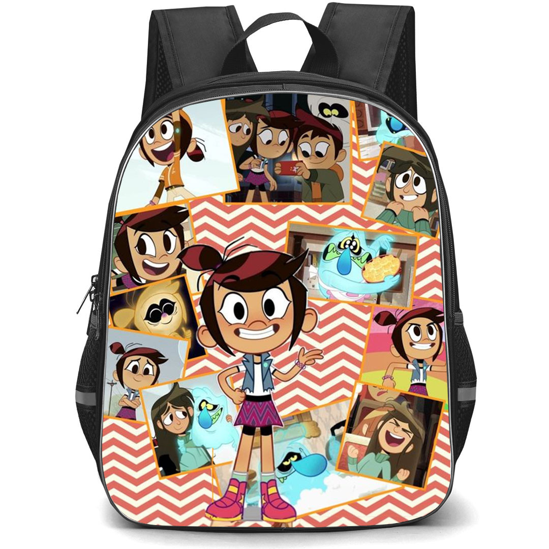 The Ghost And Molly McGee Molly Backpack StudentPack - Molly Collage Stripe Background