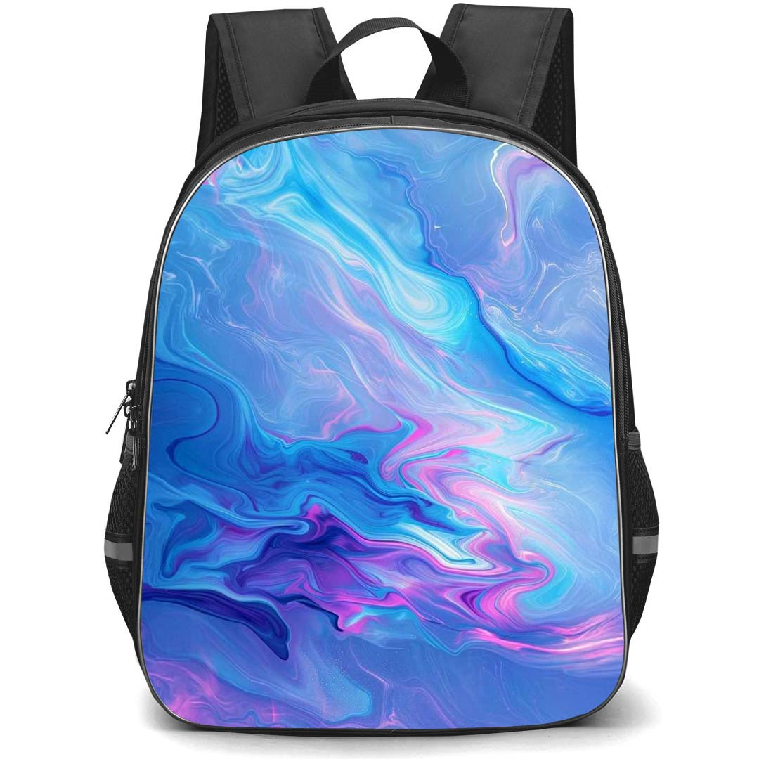 Girlish Backpack StudentPack - Girlish Blue Aqua Purple Abstract