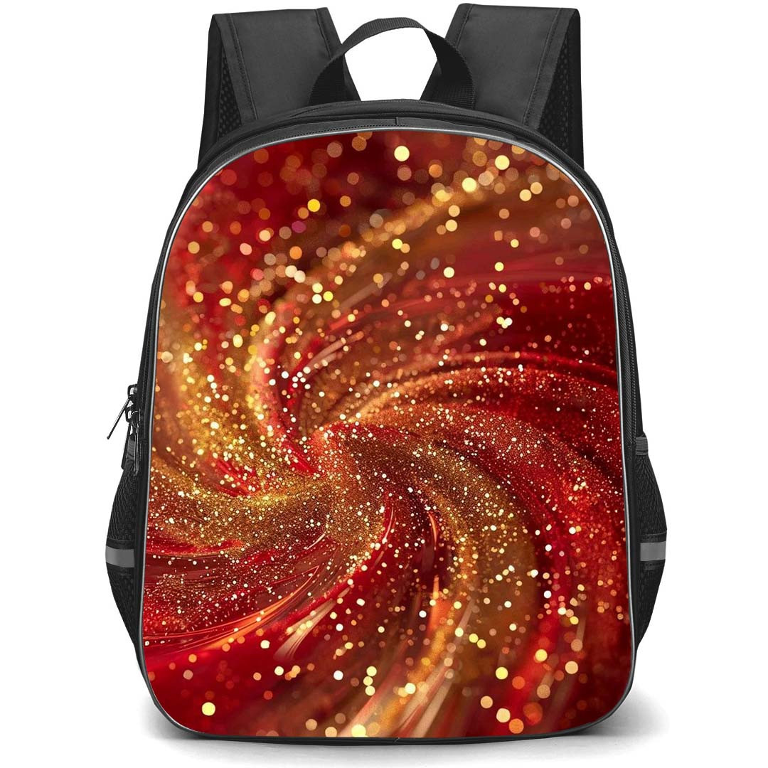 Girlish Backpack StudentPack - Girlish Gold Dusts In Red Swirl