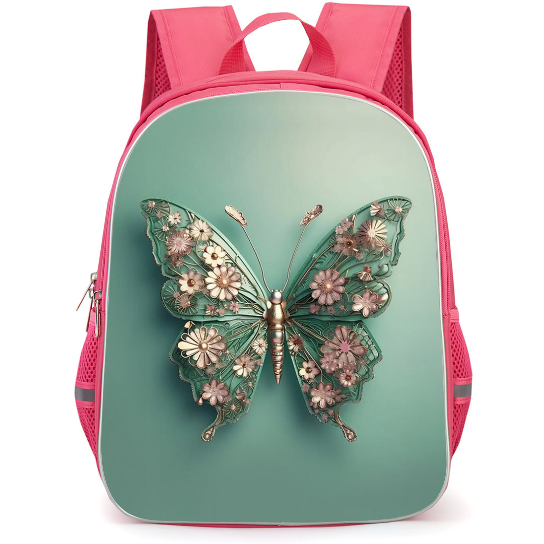 Girlish Backpack StudentPack - Girlish Green luxury Butterfly