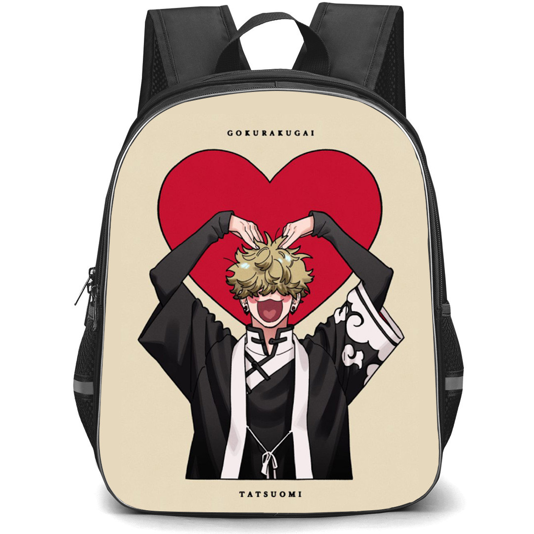 Gokurakugai Tatsuomi Ban Backpack School Bag StudentPack - Tatsuomi Ban Heart Pose Portrait