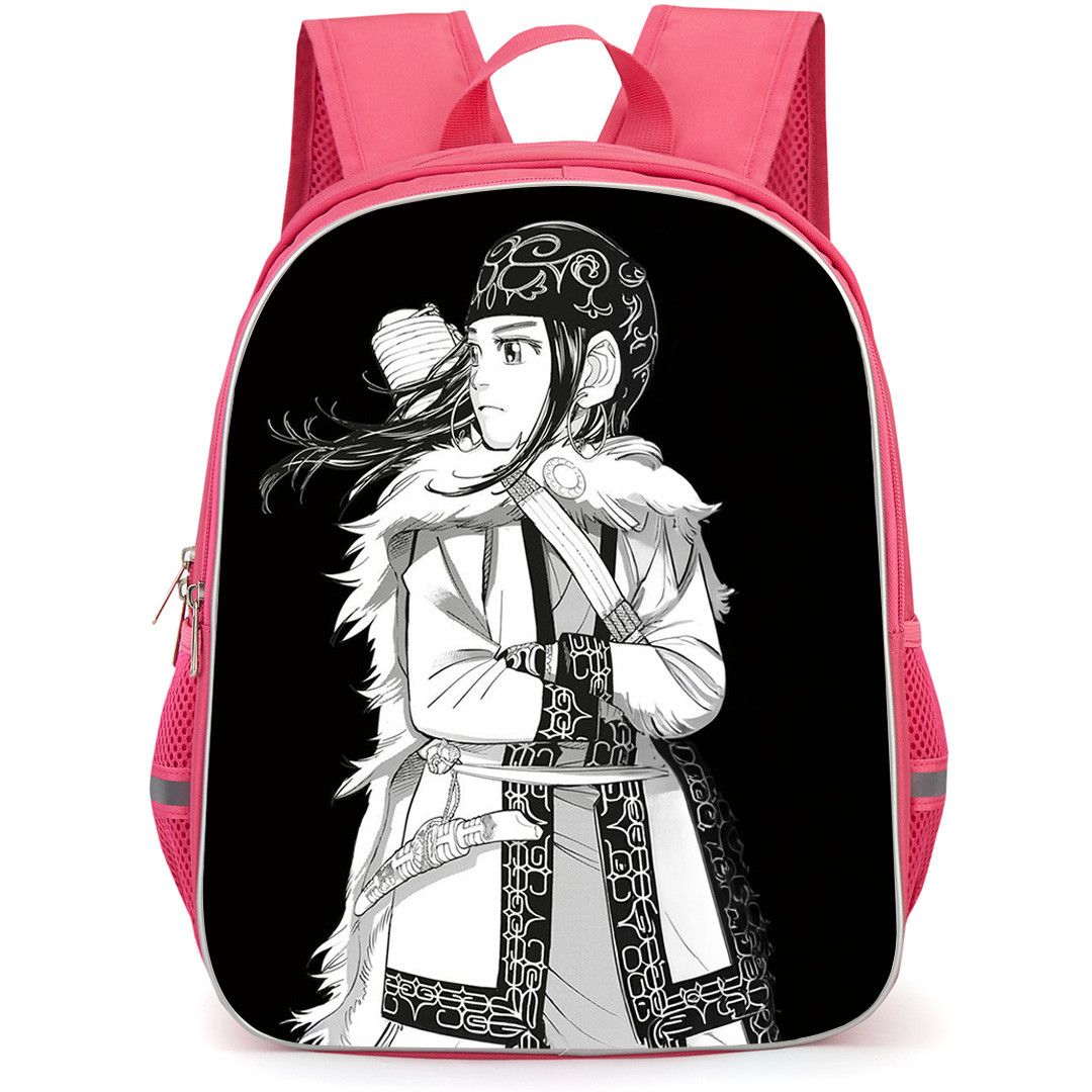Golden Kamuy Asirpa Backpack School Bag StudentPack - Golden Kamuy Asirpa Side Portrait Black And White Poster