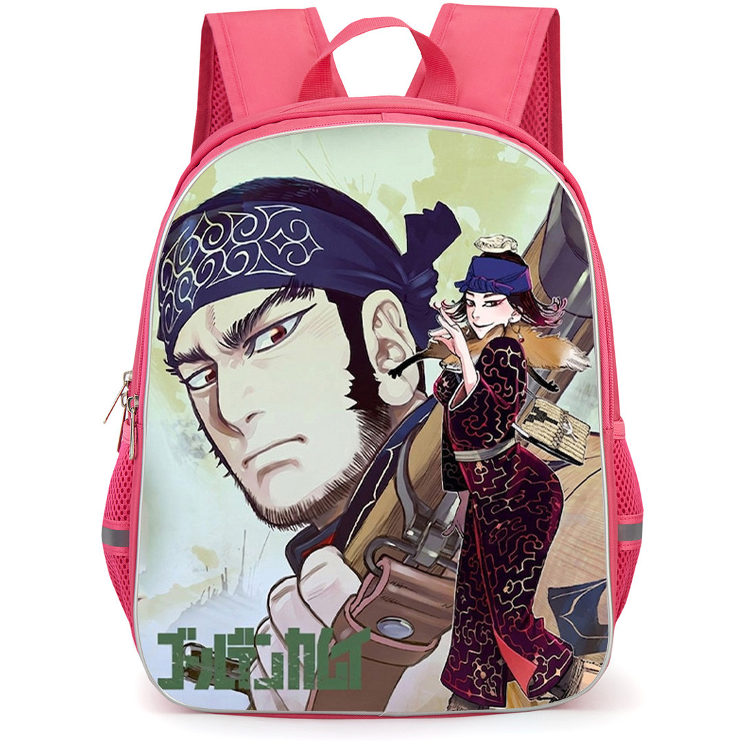 Golden Kamuy Backpack School Bag StudentPack - Golden Kamuy Genjirou Tanigaki And Inkarmat Illustration Art Poster