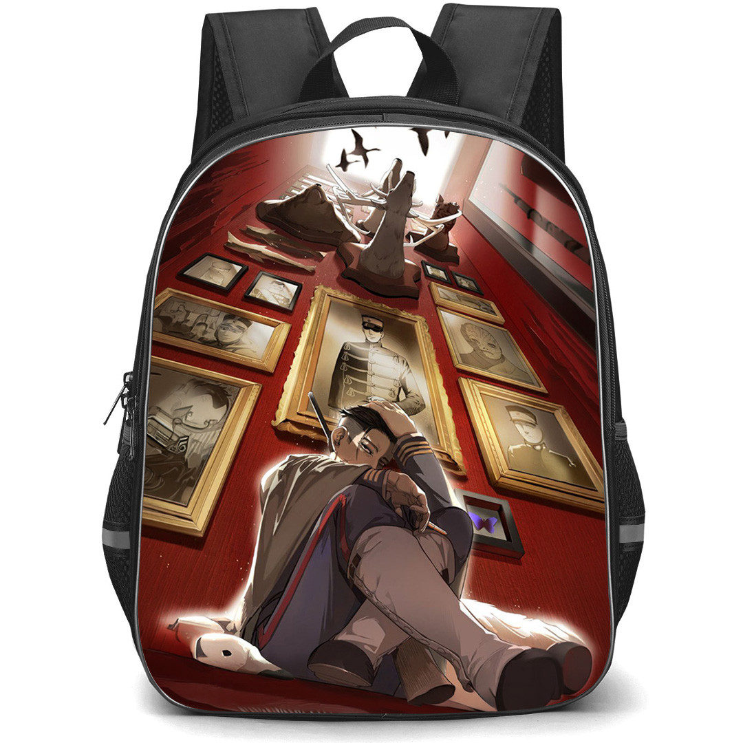 Golden Kamuy Hyakunosuke Ogata Backpack School Bag StudentPack - Golden Kamuy Hyakunosuke Ogata Sitting Illustration Art Poster