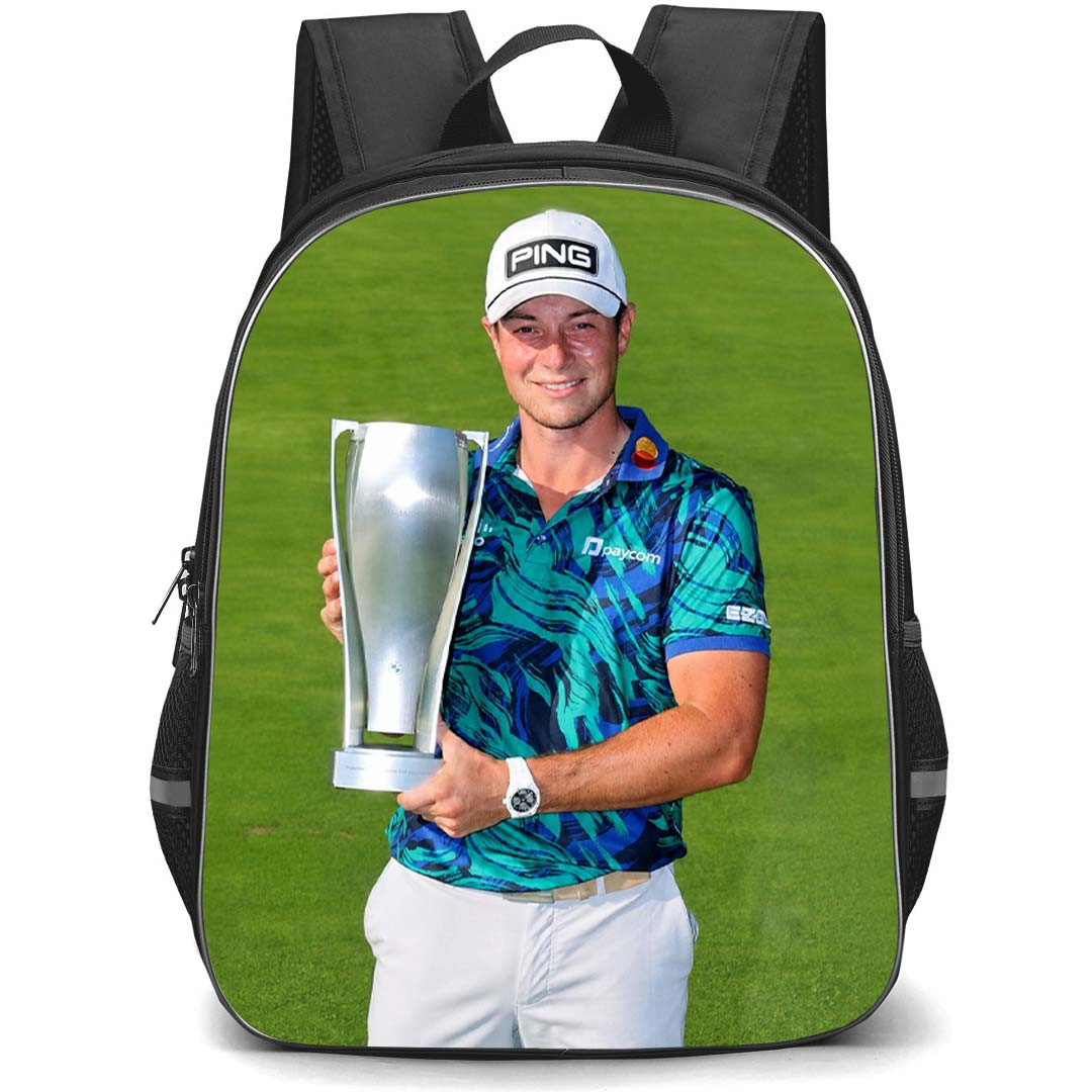 Golf Viktor Hovland Backpack School Bag StudentPack - Viktor Hovland Holding Trophy Portrait Poster