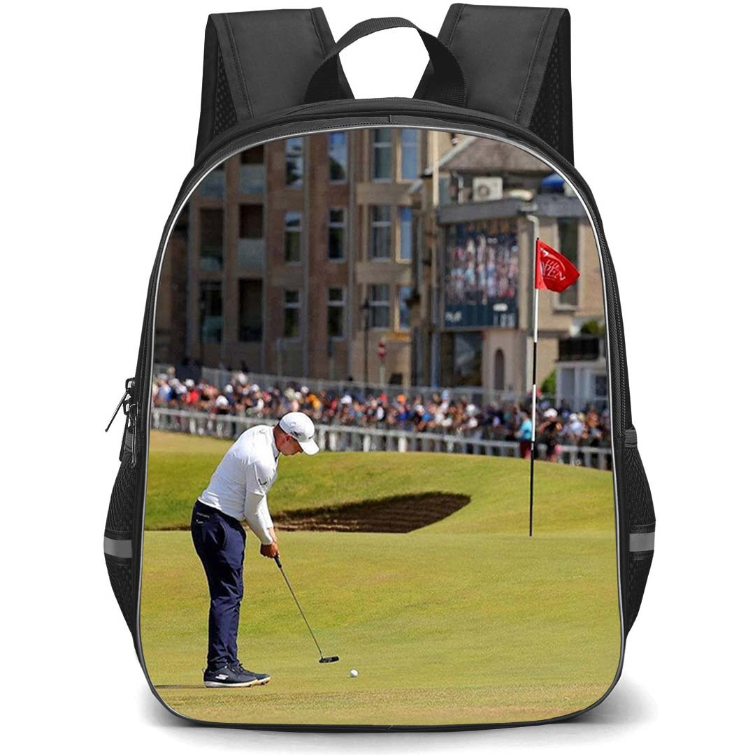 Golf Matt Fitzpatrick Backpack School Bag StudentPack - Matt Fitzpatrick Playing The 150th Open At Old Course St Andrews Poster